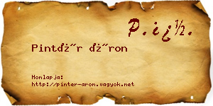 Pintér Áron névjegykártya